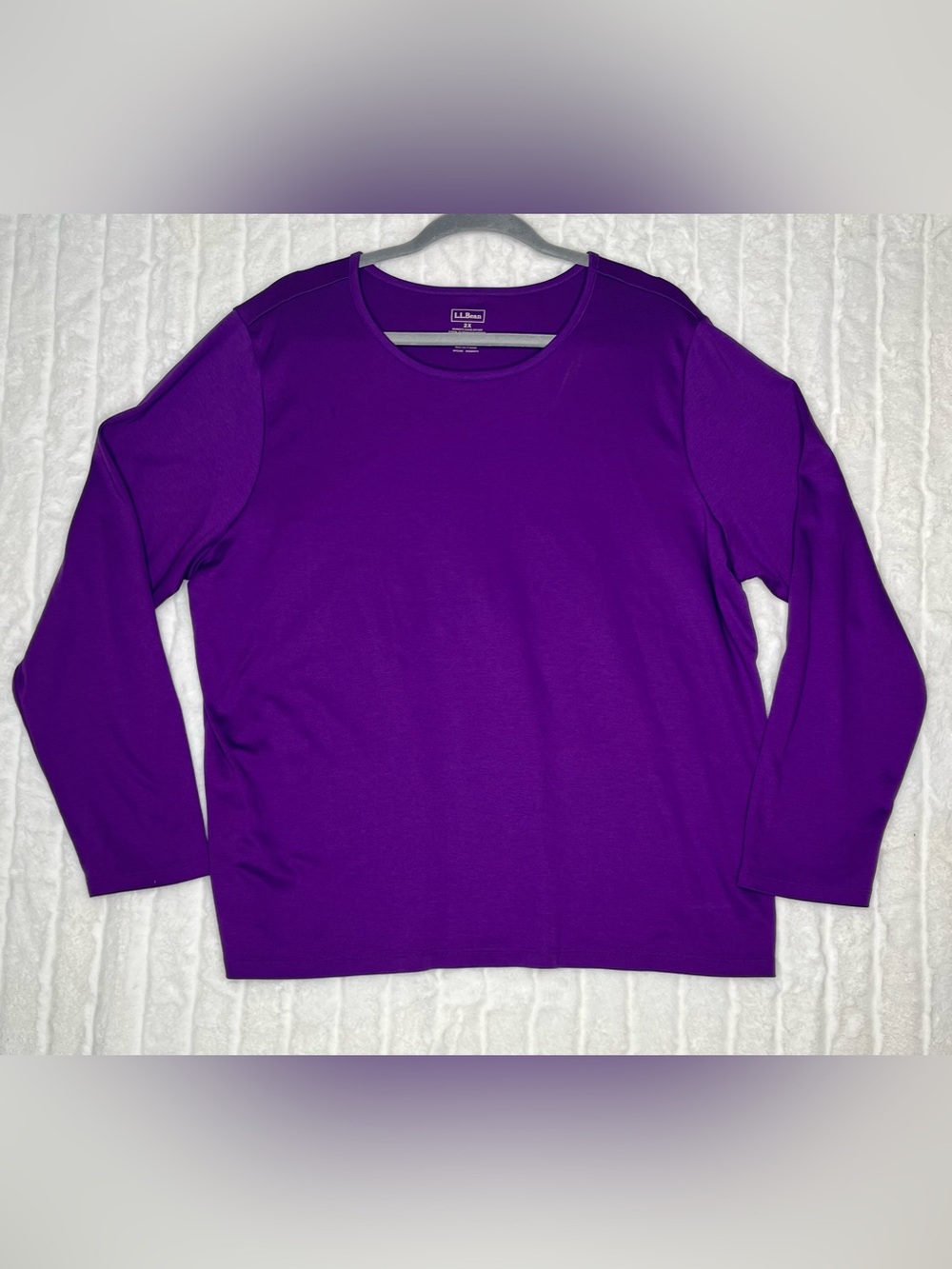 L.L.Bean Women’s 2X Purple Supima Cotton Long Sleeve Crewneck Tee Shirt Plus